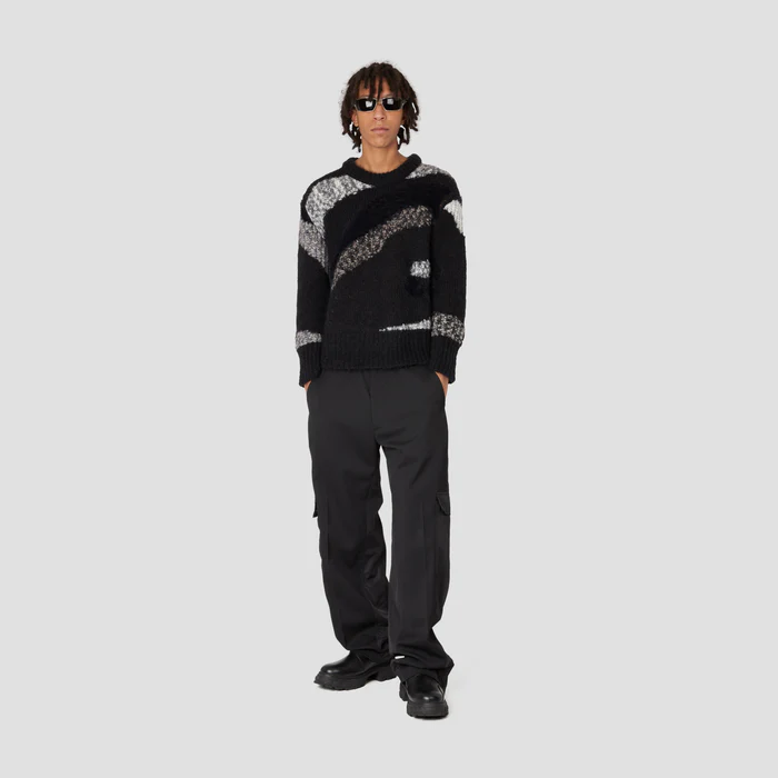 MULTI-TEXTURED KNITTED SWEATER