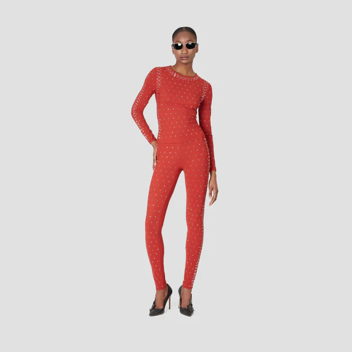 LONG SLEEVE EMBEZZELED TOP