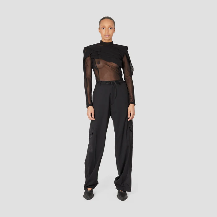 SEE-THROUGH HIGH-NECK TOP