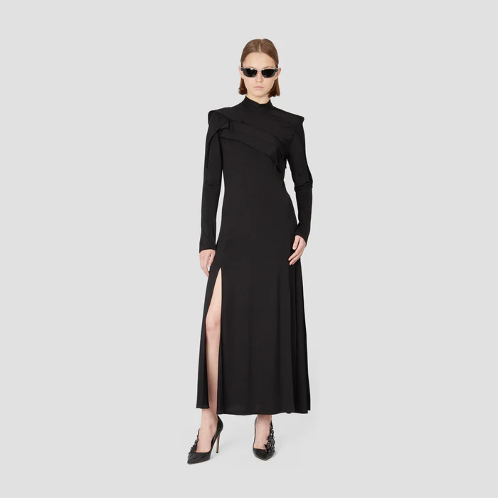 LONG SLEEVES SLIT DRESS