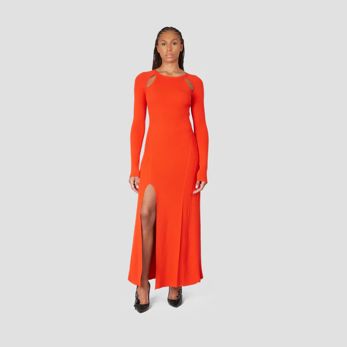 SHOULDER KEYHOLES KNIT DRESS