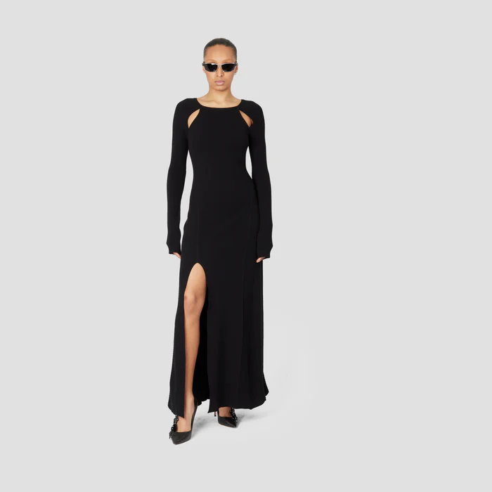 SHOULDER KEYHOLES KNIT DRESS