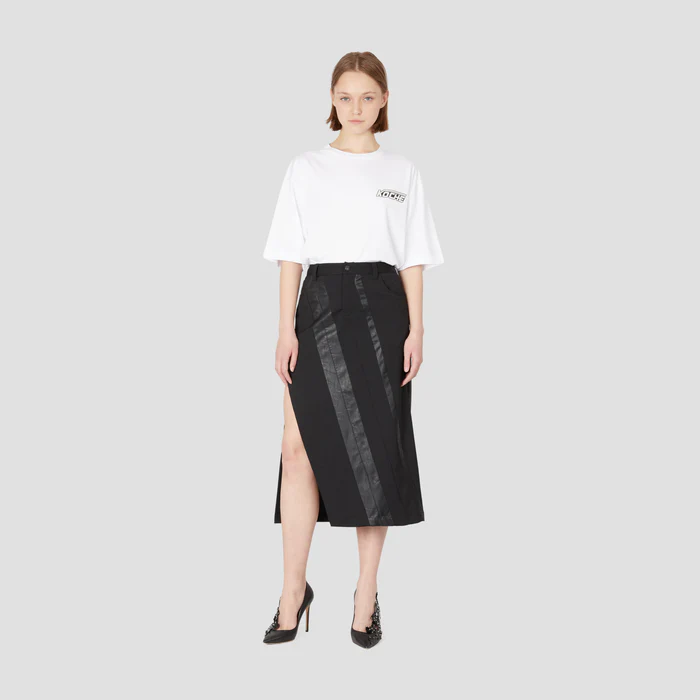 SIDE SLIT MIDI-SKIRT
