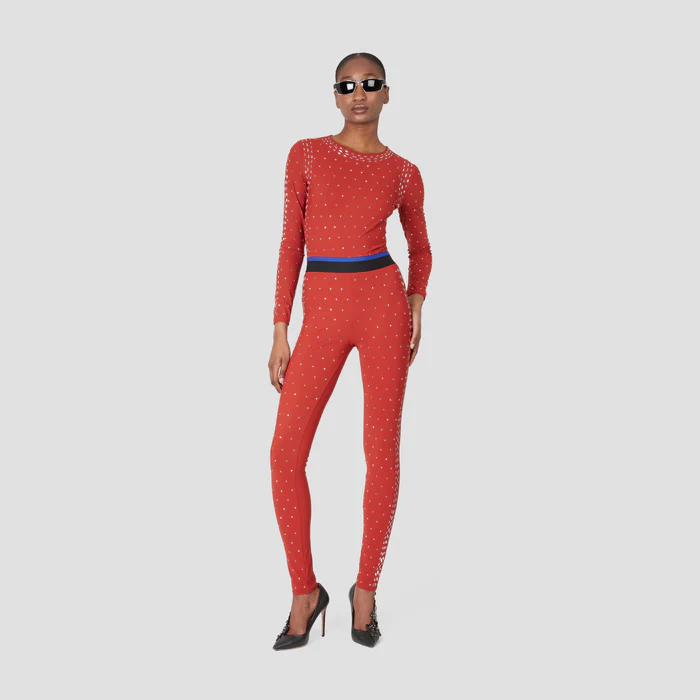 EMBEZELLED SKINNY PANTS